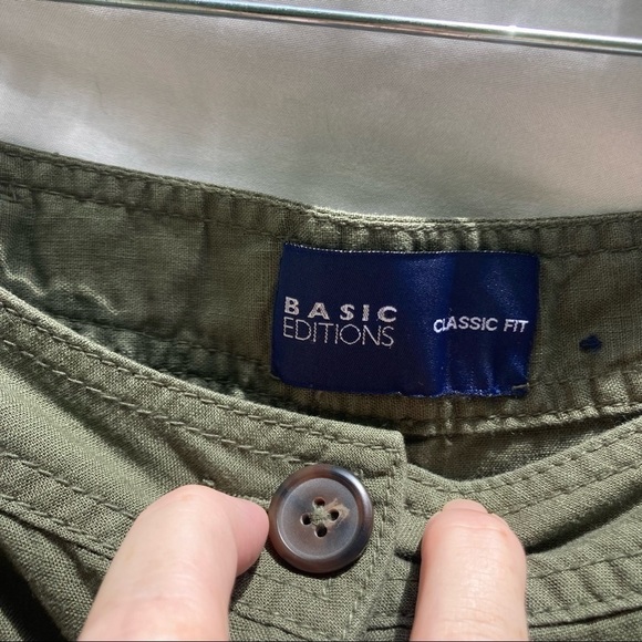 Basic Editions Green Pants, Linen/Cotton Blend, Size 8 - Picture 5 of 10